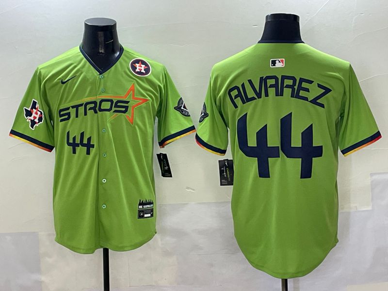 Men Houston Astros #44 Alvarez Green three generations Joint Name 2025 Nike MLB Jersey style 8